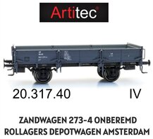 ARTITEC | ZANDWAGEN 273-4 ONBEREMD ROLLAGERS DEPOTWAGEN AMSTERDAM IV | 1:87