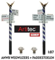 ARTITEC | ANWB WEGWIJZERS + PADDESTOELEN (READY-MADE) | 1:87