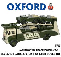 OXFORD DIECAST | LAND ROVER TRANSPORTER SET | 1:76