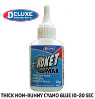 DELUXE | ROKET MAX - THICK NON-RUNNY CYANO GLUE 10-20 SEC | 20G