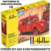 HELLER | CITROEN 2CV AZU-B 250 FOURGONNETTE (MET  VERF KWAST EN LIJM) | 1:24