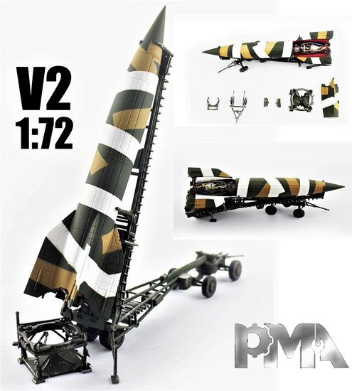 Camouflage PMAP0323 Precision Model Art 1:72 V2 Rocket & Launch Trailer 