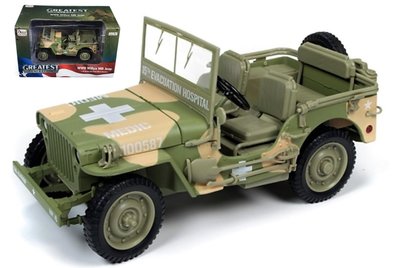 AUTO WORLD | WILLYS JEEP ARMY MEDIC CAMO WWII 1941 | 1:18