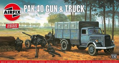 AIRFIX VINTAGE CLASSICS | PAK 40 GUN & TRUCK OPEL BLITZ | 1:76