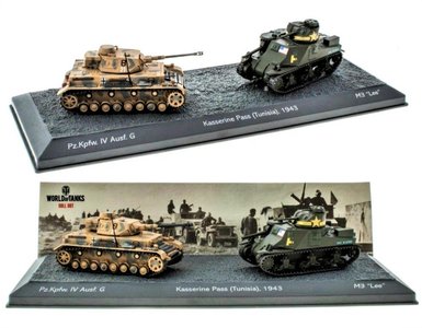 EDICOLA | KASSERINE PASS (TUNISIA) TANK SET 1943 Pz.Kpfw.VI AUSF.G - M3 "LEE"| 1:72