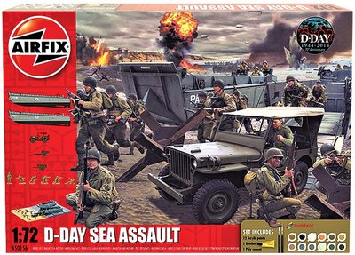 AIRFIX | D-DAY SEA ASSAULT SET 75TH ANNIVERSARY INCLUSIEF VERF (PLASTICBOUWPAKKET) | 1:72