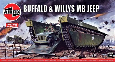 AIRFIX VINTAGE CLASSICS | BUFFALO AMPHIBIAN LVT & JEEP WWII | 1:76