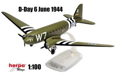 HERPA | DOUGLAS C-47 SKYTRAIN USAAF D-DAY 'OPERATION NEPTUNE' (SNAP-FIT) | 1:100