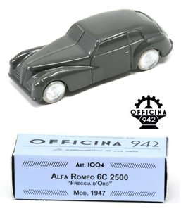 OFFICINA 942 | ALFA ROMEO 6C 2500 "FRECCIA D'ORO" DONKERGRIJS 1947 | 1:43