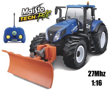 MAISTO | RC NEW HOLLAND TRACTOR MET SNEEUWPLOEG EN VERLICHTING | 1:16