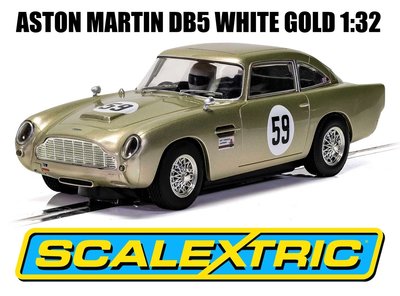 SCALEXTRIC | ASTON MARTIN DB5  WHITE GOLD AMOC  BRANDS HATCH 2019 (SLOTCAR) | 1:32