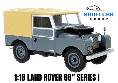 MCG | LAND ROVER SERIES I MET CANVAS DAK (GRIJS)  RHD 1957 | 1:18 