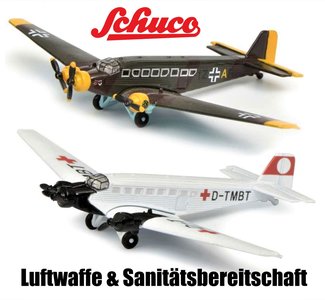 SCHUCO | JUNKERS JU52/3M SET LUFTWAFFE EN SANITATSBEREITSCHAFT LIM. ED. | 1:250