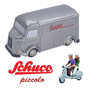 SCHUCO | CITROEN HY + VESPA SCOOTER WITH FIGURES (PICCOLO) LIM. ED. 500| 1:90