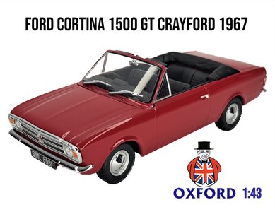 OXFORD | FORD CORTINA MKII CRAYFORD CABRIO ROOD 1967 | 1:43