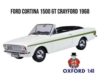 OXFORD | FORD CORTINA MKII CRAYFORD CABRIO WIT 1968 | 1:43