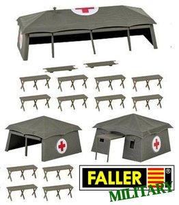 FALLER | TENTEN MILITAIR MEDISCH MET RODE KRUIS 3 STUKS  | 1:87