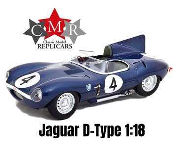 CMR | JAGUAR D-TYPE SHORT NOSE NR.4 BLAUW 24H WINNER LE MANS 1956 | 1:18