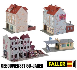 FALLER | GEBOUWENSET 50-JAREN (4 STUKS) | 1:87