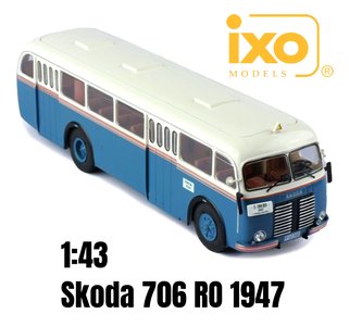 IXO | SKODA 706 RO (GREY BLUE/WHITE) 1947 | 1:43