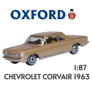OXFORD DIECAST | CHEVROLET CORVAIR COUPE (SADDLE TAN) 1963 | 1:87