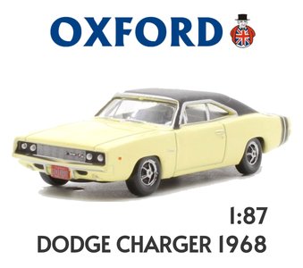 OXFORD DIECAST | DODGE CHARGER (YELLOW/BLACK) 1968 | 1:87