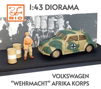 RIO | VOLKSWAGEN KDF AFRICA KORPS "WEHRMACHT" DIORAMA WITH FIGURE | 1:43