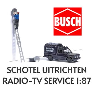 BUSCH | SATELLITE DISH ALIGNMENT  ACTION SET | 1:87