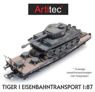 ARTITEC | TIGER I GRAU  EISENBAHNTRANSPORT (READY-MADE) | 1:87