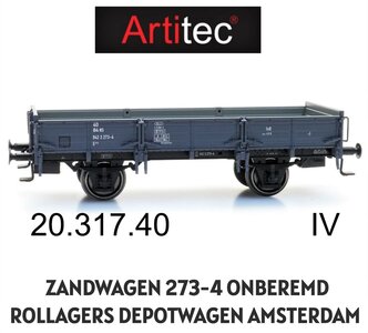 ARTITEC | ZANDWAGEN 273-4 ONBEREMD ROLLAGERS DEPOTWAGEN AMSTERDAM IV | 1:87 