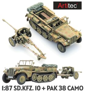 ARTITEC | SD.KFZ. 10 + PAK 38 CAMOUFLAGE  (READY-MADE) | 1:87