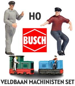 BUSCH | MACHINISTEN FIGUREN SET (LOKFÜHRER SET) BUSCH FELDBAHN | 1:87