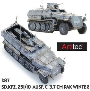 ARTITEC | SD.KFZ. 251/10 AUSF. C 3.7 PAK WINTER (READY-MADE) | 1:87