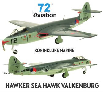 AVIATION 72 | HAWKER SEAHAWK KONINKLIJKE MARINE 118/V FGA.6 860Sqn VALKENBURG 1961 LIM. ED. | 1:72