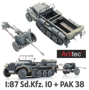 ARTITEC | SD.KFZ. 10 + PAK 38 GRAU  (READY-MADE) | 1:87