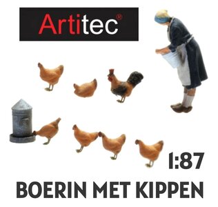 ARTITEC | FARMER'S WIFE WITH CHICKENS (READY-MADE) | 1:87