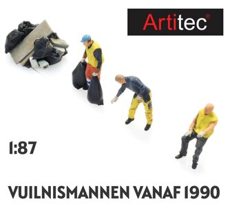 ARTITEC | VUILNISMANNEN VANAF 1990 MET VUILZAKKEN (READY-MADE) | 1:87