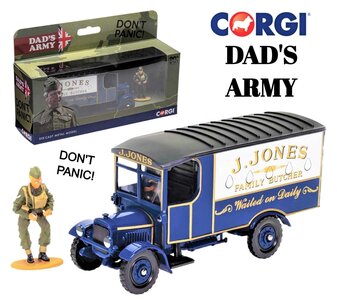 CORGI | DAD'S ARMY J. JONES THORNYCROFT BESTELWAGEN & MR JONES FIGUUR TV SERIE | 1:50