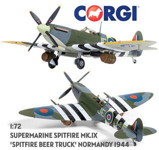 CORGI | SUPERMARINE SPITFIRE MK.IX "BEER TRUCK" W/CDR. J.E. JOHNSON JUNE 1944 D-DAY LIM. ED. | 1:72