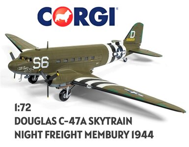 CORGI | DOUGLAS C-47A SKYTRAIN 'NIGHT FLIGHT' 5TH/6TH JUNE 1944 LIM. ED. | 1:72