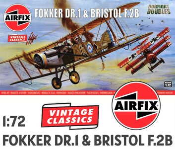 AIRFIX | FOKKER DR.1 & BRISTOL F.2B DOGFIGHT DOUBLES (VINTAGE CLASSICS) | 1:72