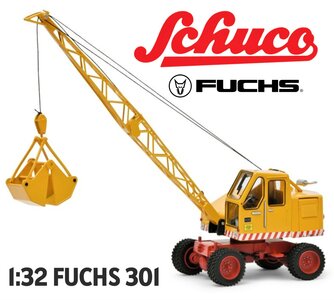 SCHUCO | FUCHS 301 WITH GRAPPLE AND DEMOLITION BALL YELLOW VERSION | 1:32