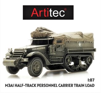 ARTITEC | M3A1 HALF-TRACK PERSONNEL CARRIER TRAIN LOAD (READY-MADE) | 1:87