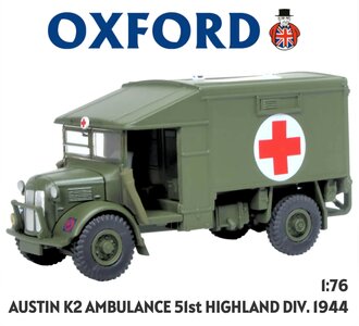 OXFORD | AUSTIN K2 AMBULANCE 51 HIGHLAND DIVISION 1944 | 1:76