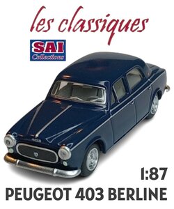 SAI | PEUGEOT 403 BERLINE 1960 BLEU ADMIRAL (LES CLASSIQUES) | 1:87