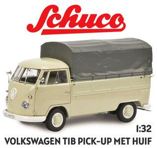 SCHUCO |  VW T1B VOLKSWAGEN PICK-UP MET HUIF BEIGE 1951-67 | 1:32