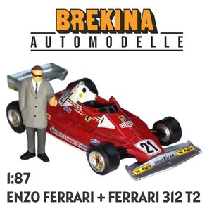 BREKINA | FERRARI 312 T2 No.21 + ENZO FERRARI FIGUUR 1977 | 1:87