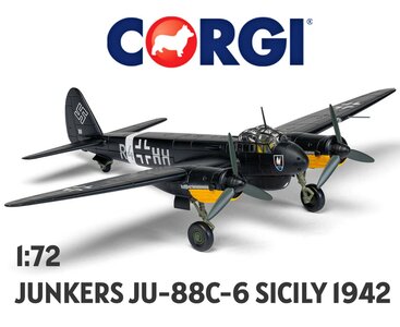 CORGI | JUNKERS JU-88C-6 R4+HH GERARD BOHME SICILY 1942 LIM.ED. | 1:72