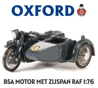 OXFORD | BSA MOTORBIKE AND SIDECAR RAF | 1:76