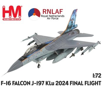 HOBBY MASTER | F-16AM FALCON J-197 KLU 2024 FINAL FLIGHT (KONINKLIJKE LUCHTMACHT NL) | 1:72